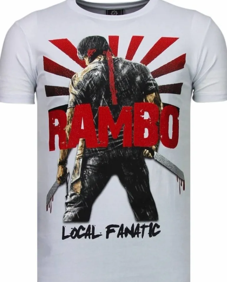 T-shirt Heren - Rambo - Wit