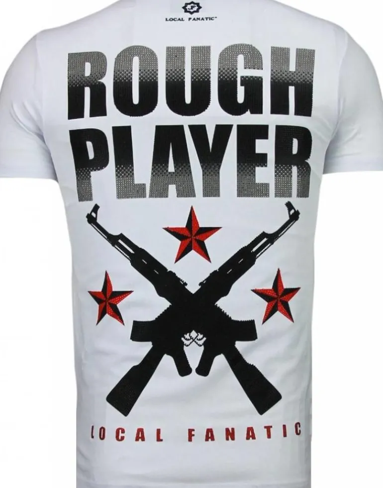 T-shirt Heren - Rough Player - Wit