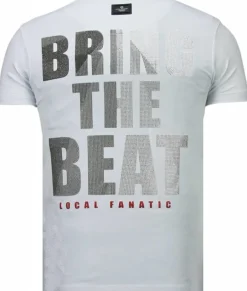 T-shirt Heren - Skull Beat - Wit