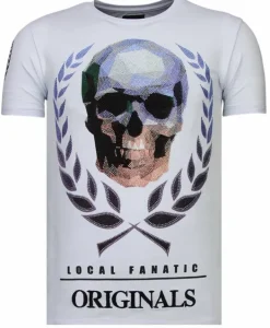 T-shirt Heren - Skull Originals - Wit