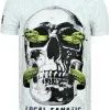 T-shirt Heren - Skull Snake - Wit