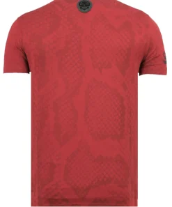 T-shirt Heren - Skull Snake - Bordeaux