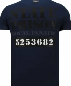 T-shirt Heren - State Prison - Blauw