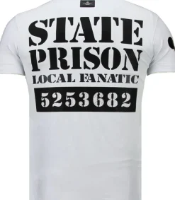 T-shirt Heren - State Prison - Wit