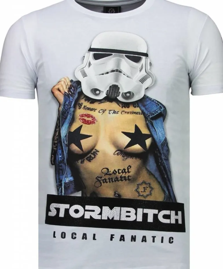 T-shirt Heren - Stormbitch - Wit