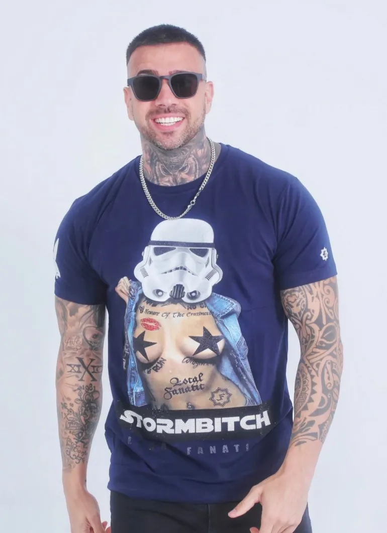 T-shirt Heren - Stormbitch - Blauw