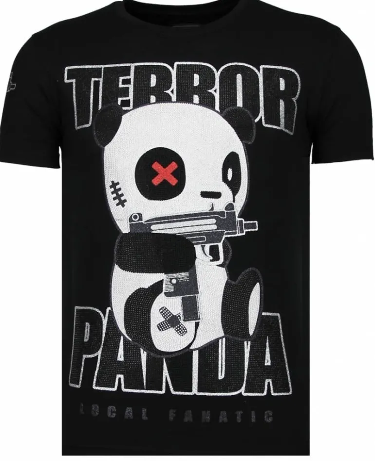 T-shirt Heren - Terror Panda - Zwart