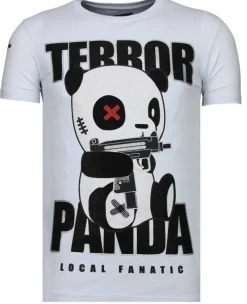 T-shirt Heren - Terror Panda - Wit