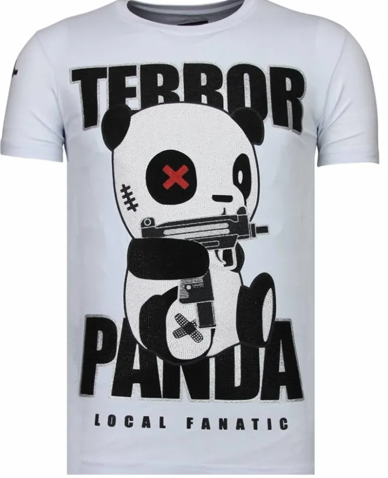 T-shirt Heren - Terror Panda - Wit