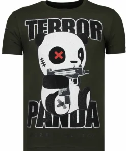 T-shirt Heren - Terror Panda - Groen