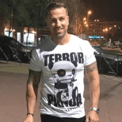 T-shirt Heren - Terror Panda - Wit