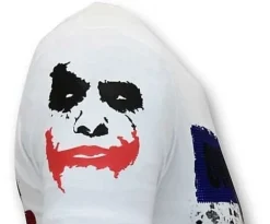 T-shirt Heren - The Joker Chaos - Wit