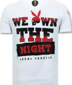 T-shirt Heren - The Playtoy Mansion - Wit