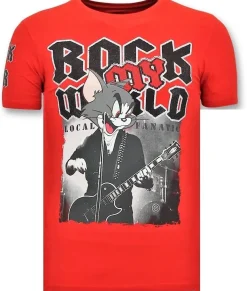 T-shirt Heren - Tomcat Rock My World - Rood