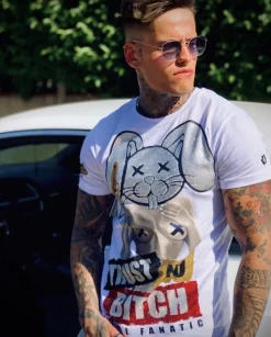 T-shirt Heren - Trust No Bitch - Wit