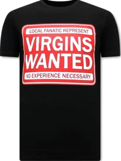 T-shirt Heren - Virgins Wanted - Zwart