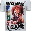 T-shirt Heren - Wanna Play A Game - Wit