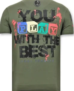 T-shirt Heren - Wanna Play A Game - Groen