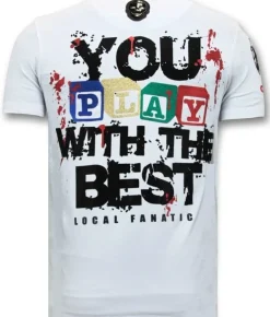 T-shirt Heren - Wanna Play A Game - Wit